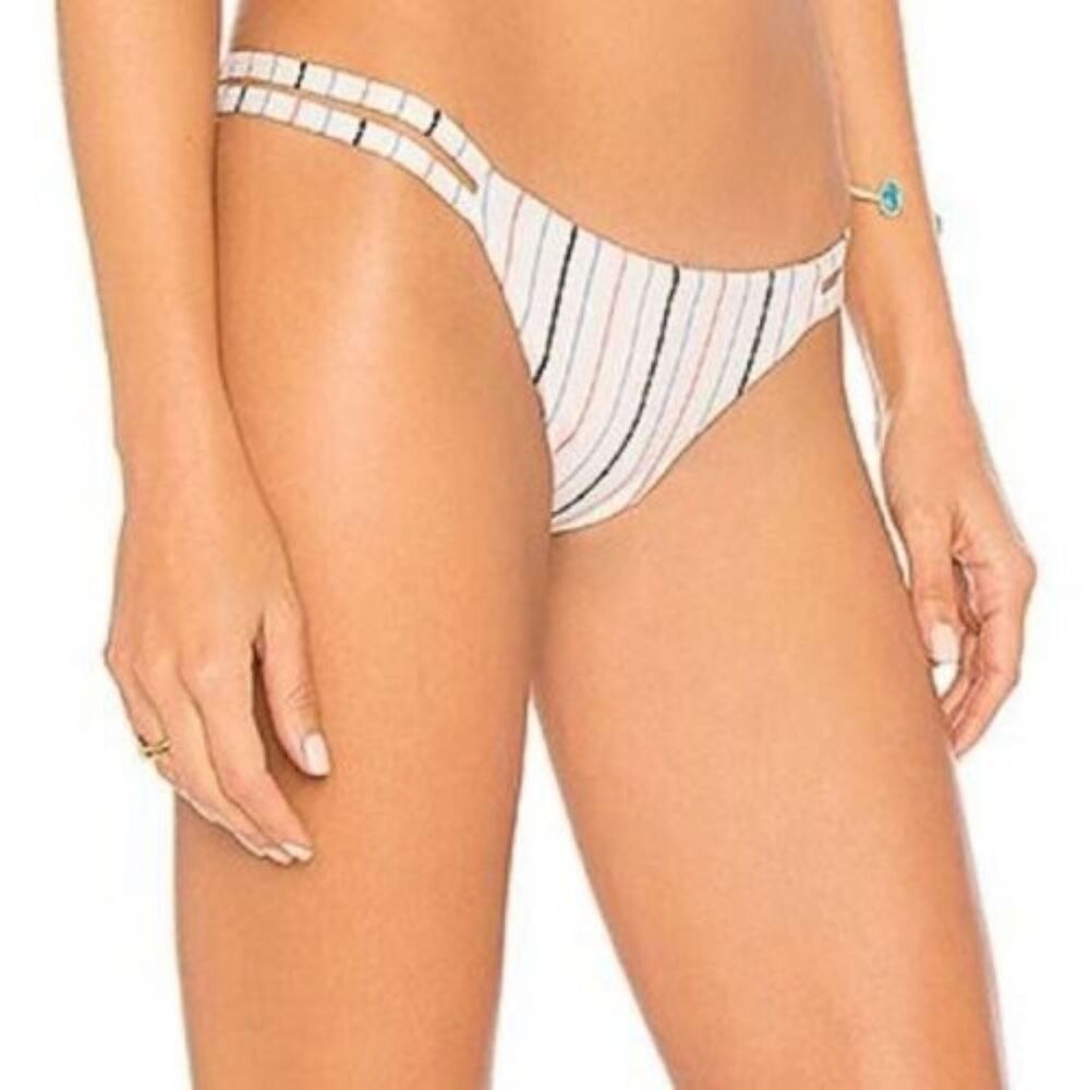 Rainbow Stripe Bikini Bottom Side Strappy Swimwear Tavik Swim - Picture 3 of 6
